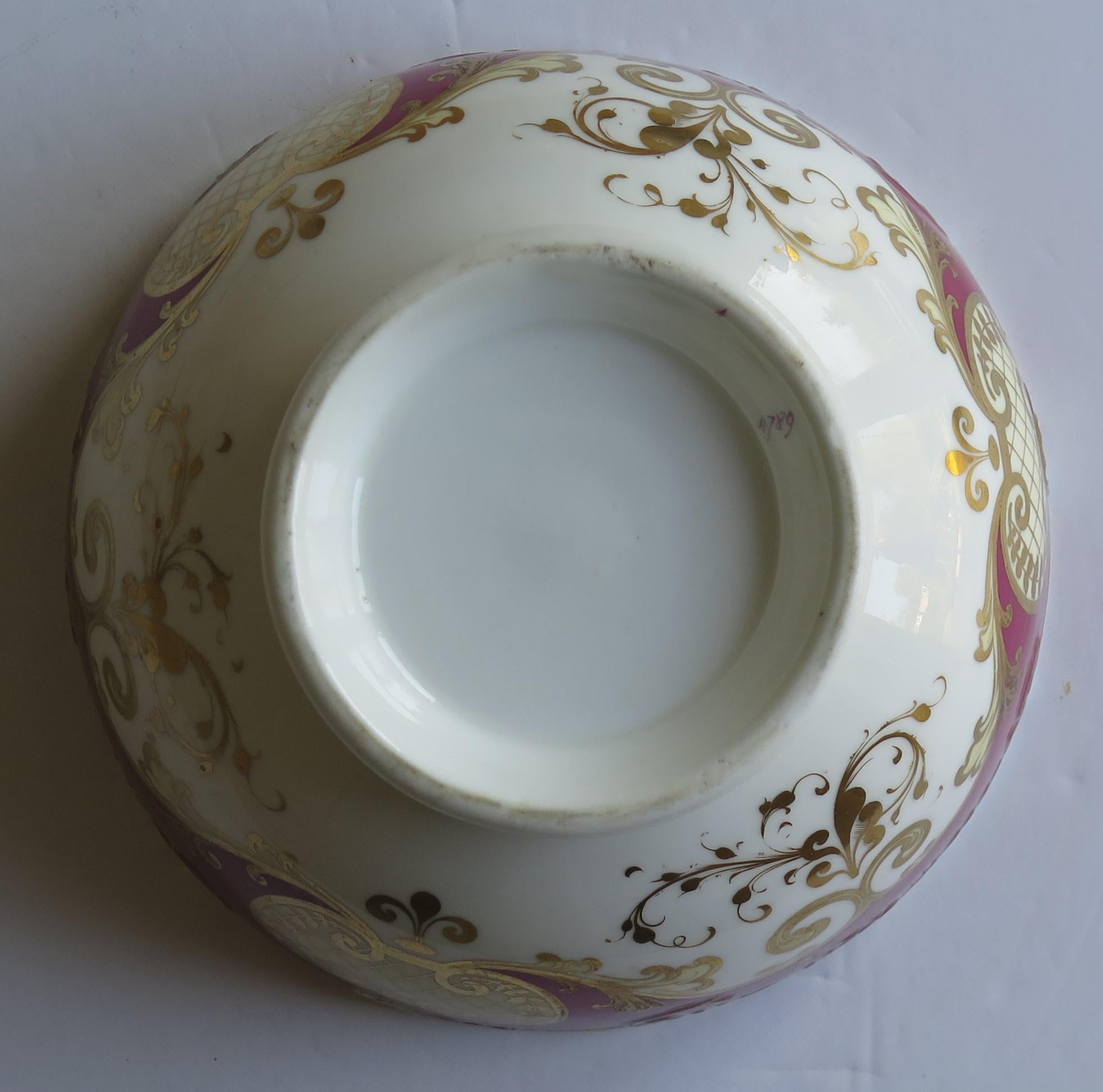 Fine H & R Daniel Porcelain Slop Bowl in Recorded Pattern 4789, circa 1830 5
