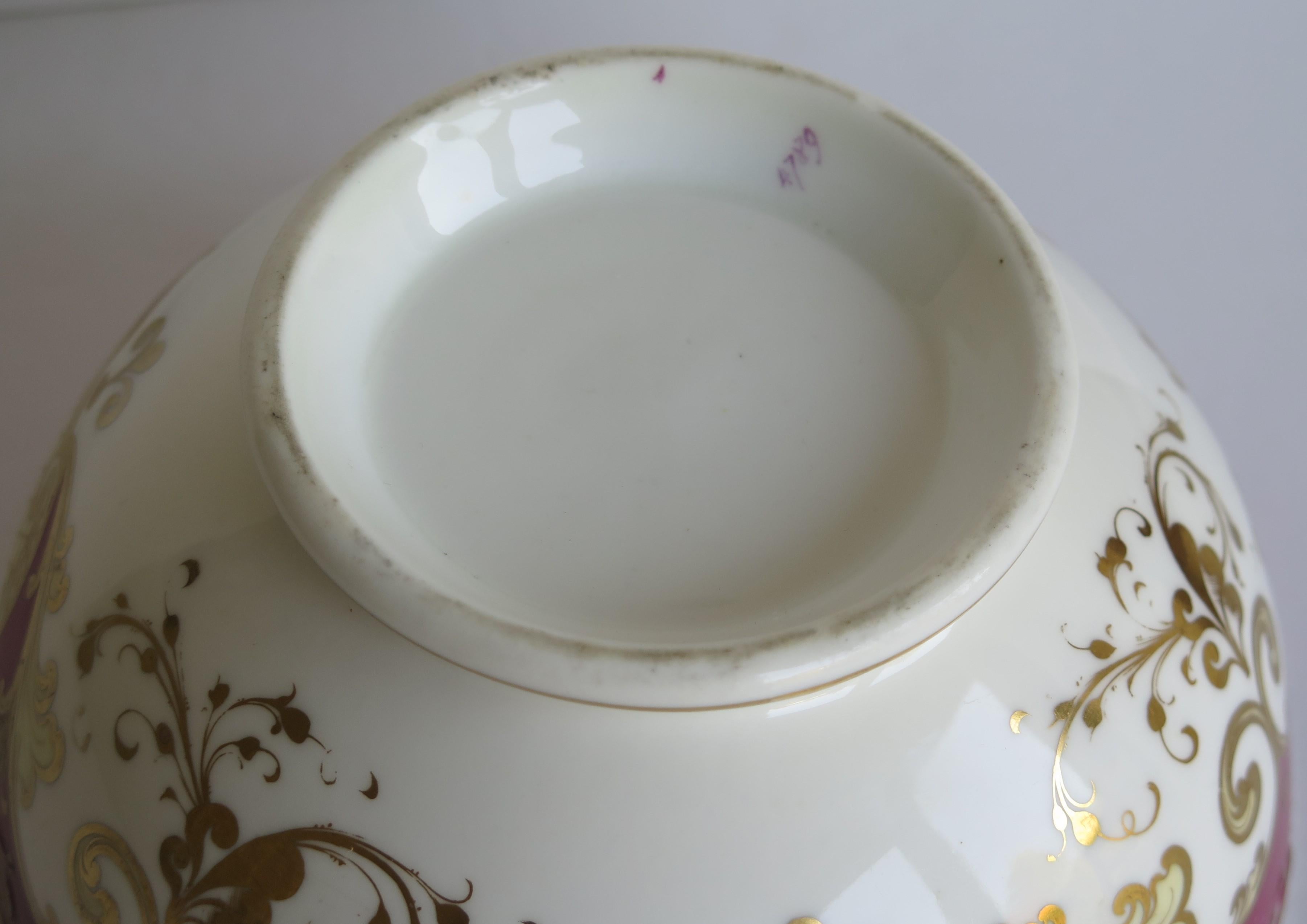 Fine H & R Daniel Porcelain Slop Bowl in Recorded Pattern 4789, circa 1830 6