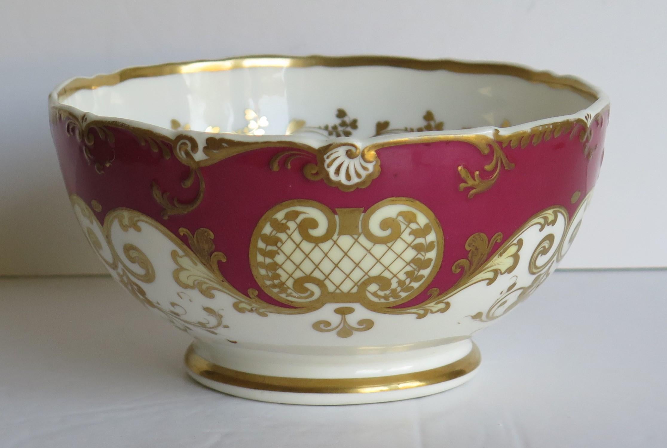 This is a fine porcelain Slop Bowl, beautifully hand painted in pattern 4789 and made by H & R Daniel of London Road, Stoke, Staffordshire Potteries, England.

Pieces by H & R Daniel are beautifully decorated and sought after, being very expensive
