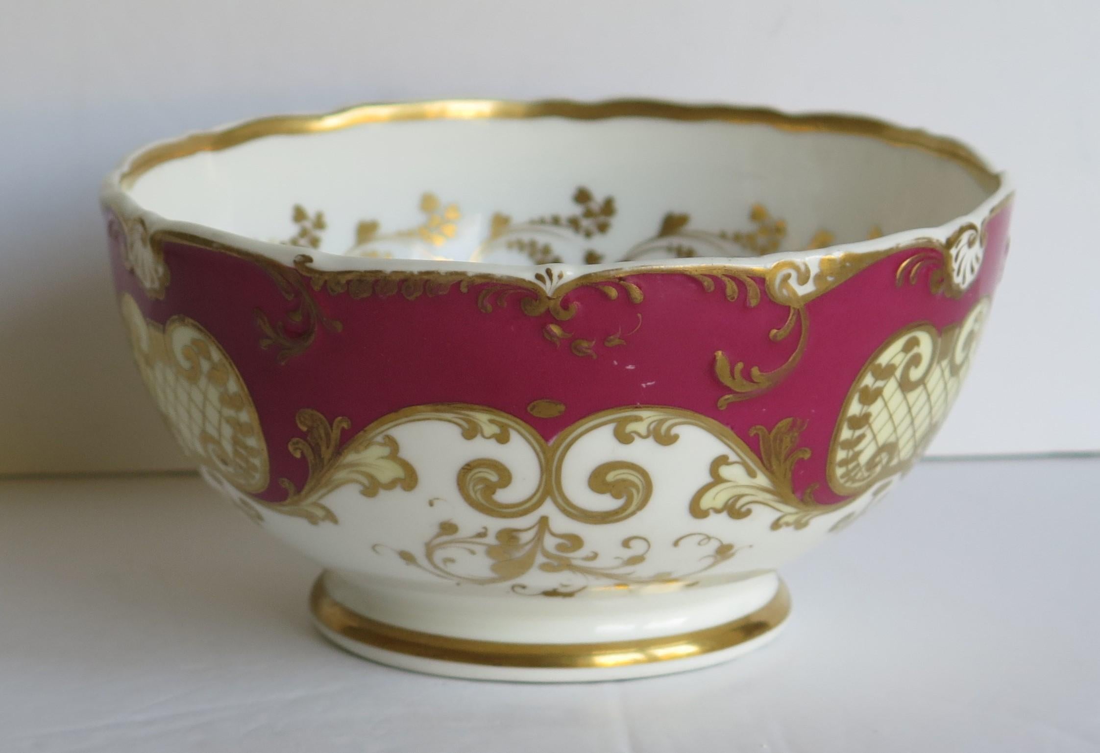 Fine H & R Daniel Porcelain Slop Bowl in Recorded Pattern 4789, circa 1830 2