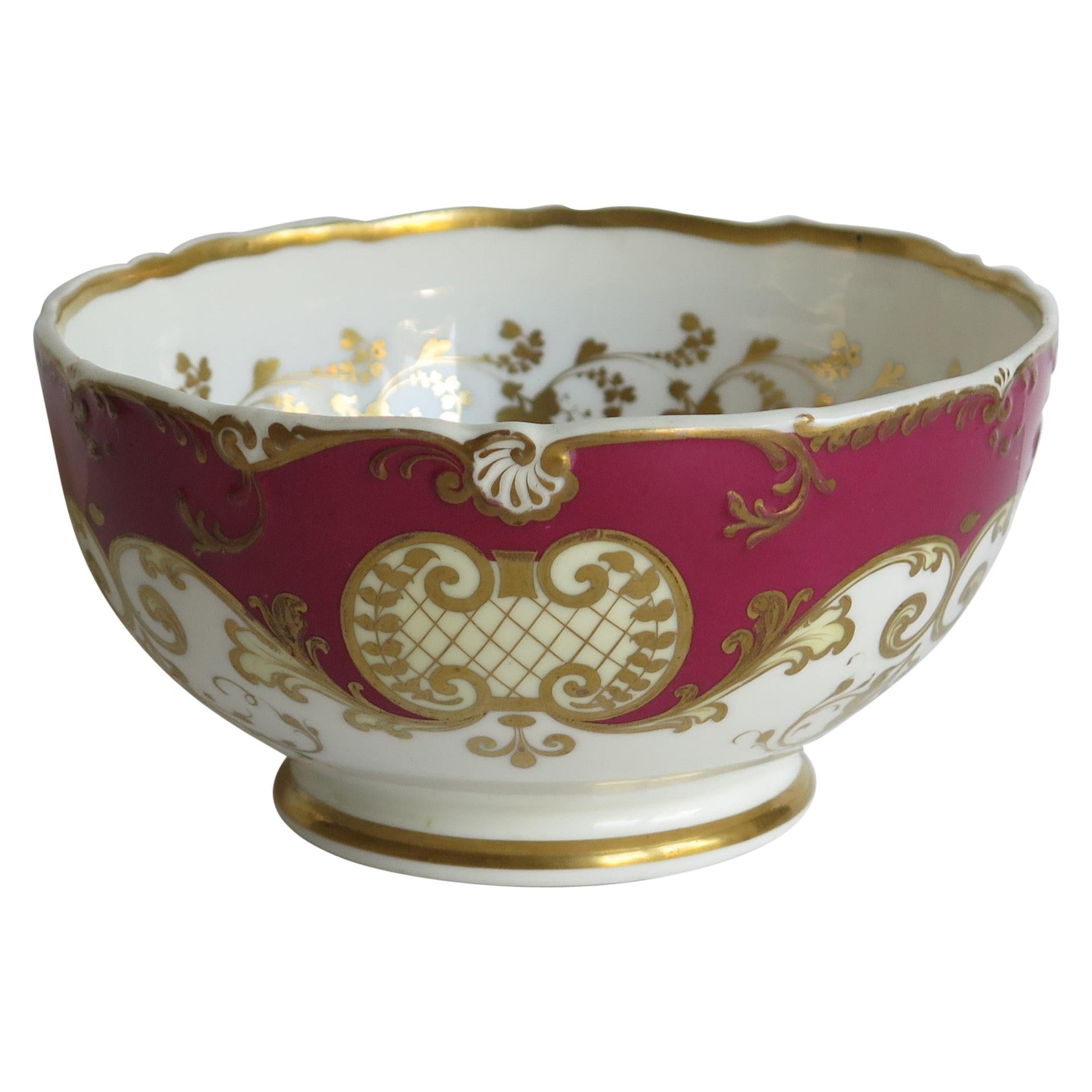 Fine H & R Daniel Porcelain Slop Bowl in Recorded Pattern 4789, circa 1830