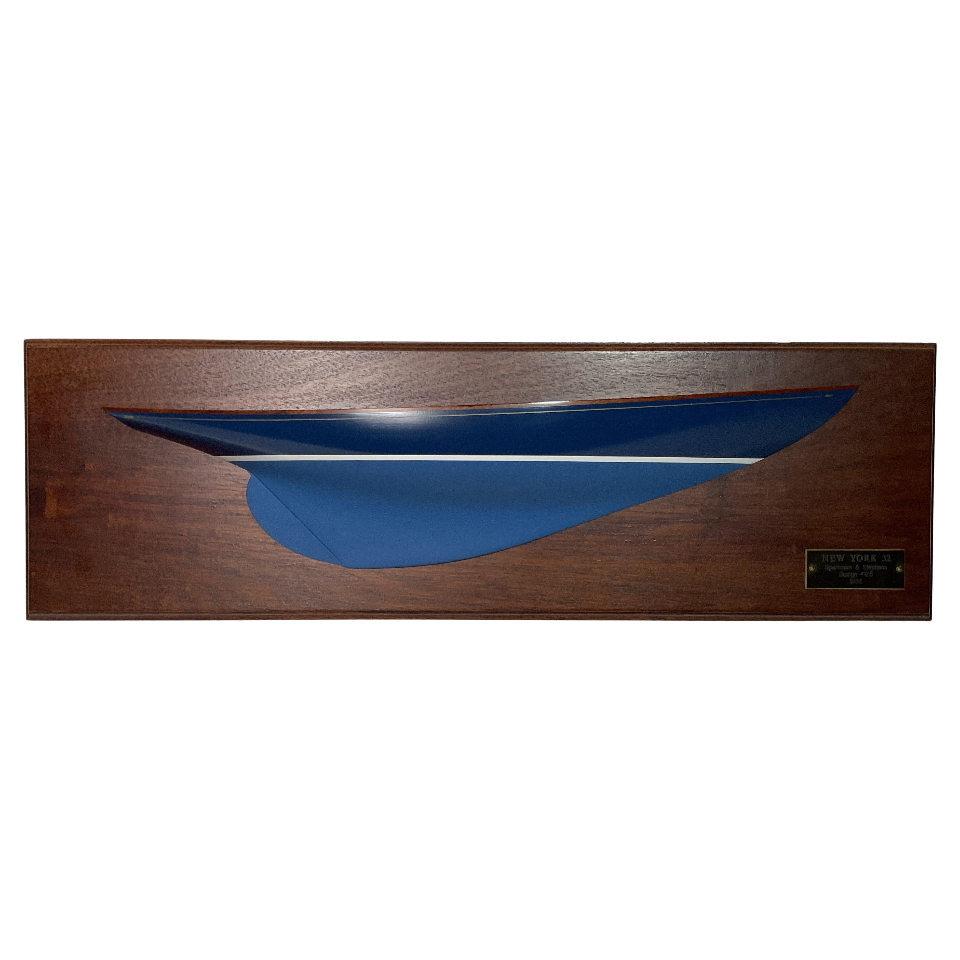 Fine Half Model of a New York 32 Sailing Yacht