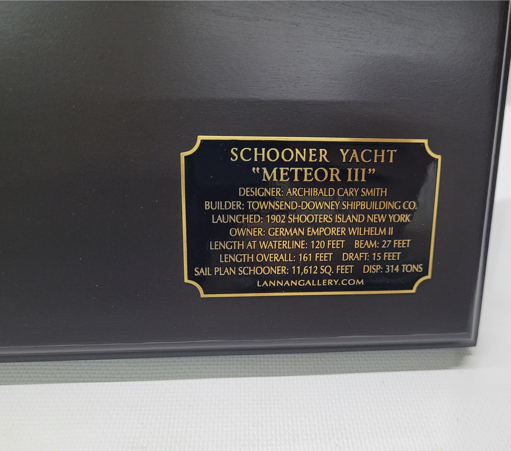 Fine Half Model of the Famous German Schooner Meteor III In New Condition For Sale In Norwell, MA