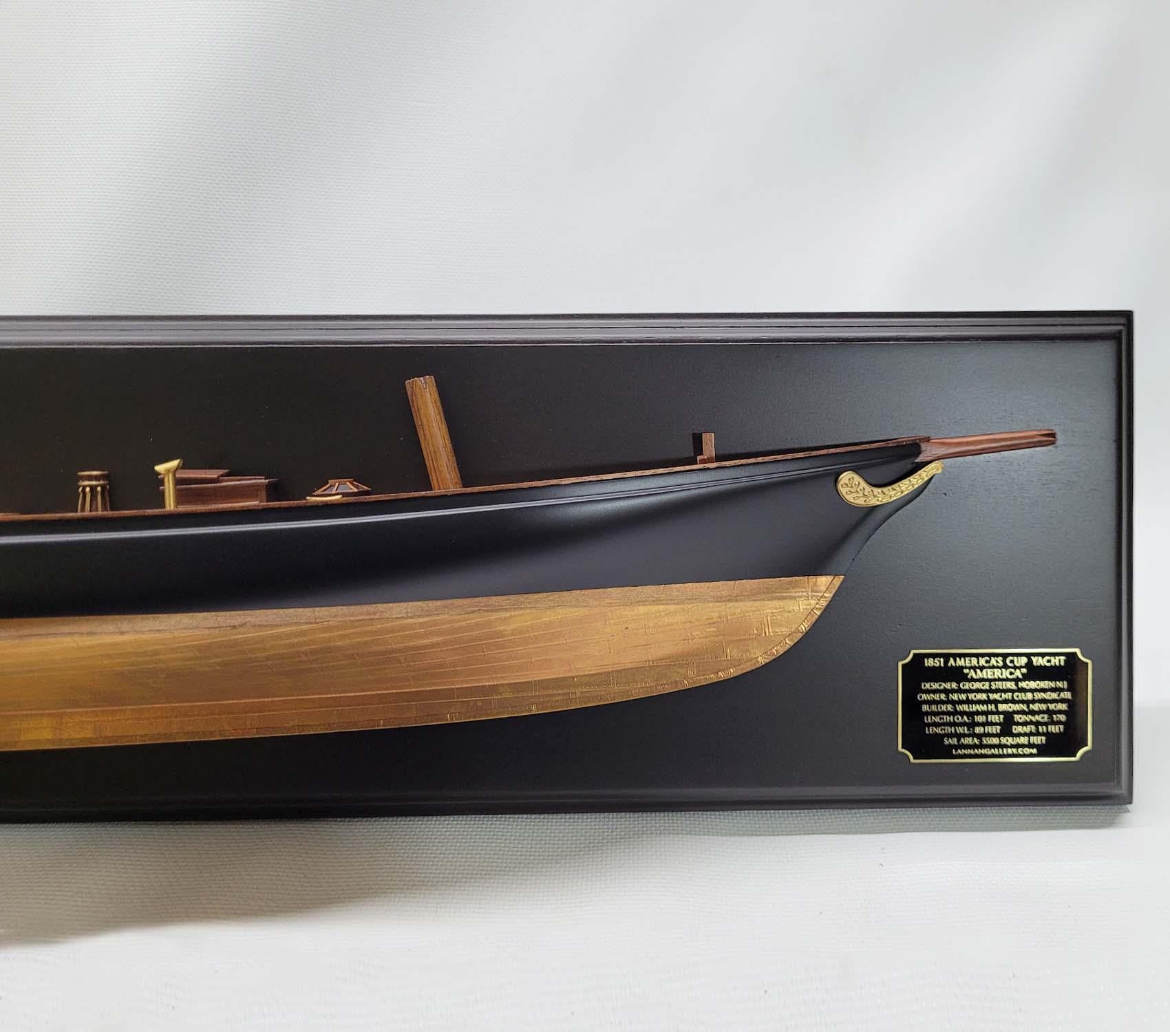 Contemporary Fine Half Model of the Schooner Yacht America P-SM383 For Sale