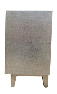 Fine Hammered White Bronze Sculptural Floral Buffet – Metal Clad Credenza
