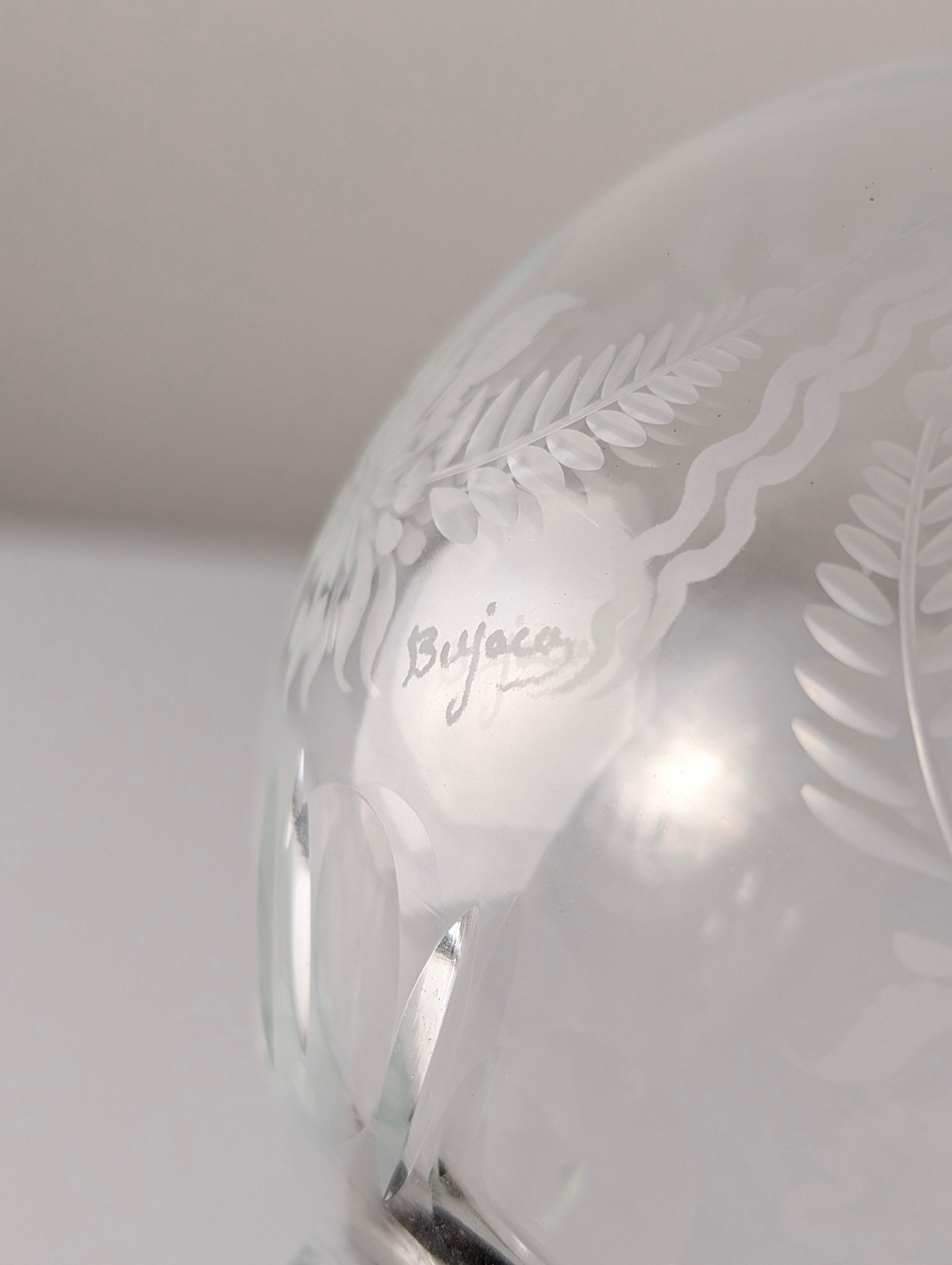 European Fine Hand-Carved Crystal Newel Post Finial, Signed