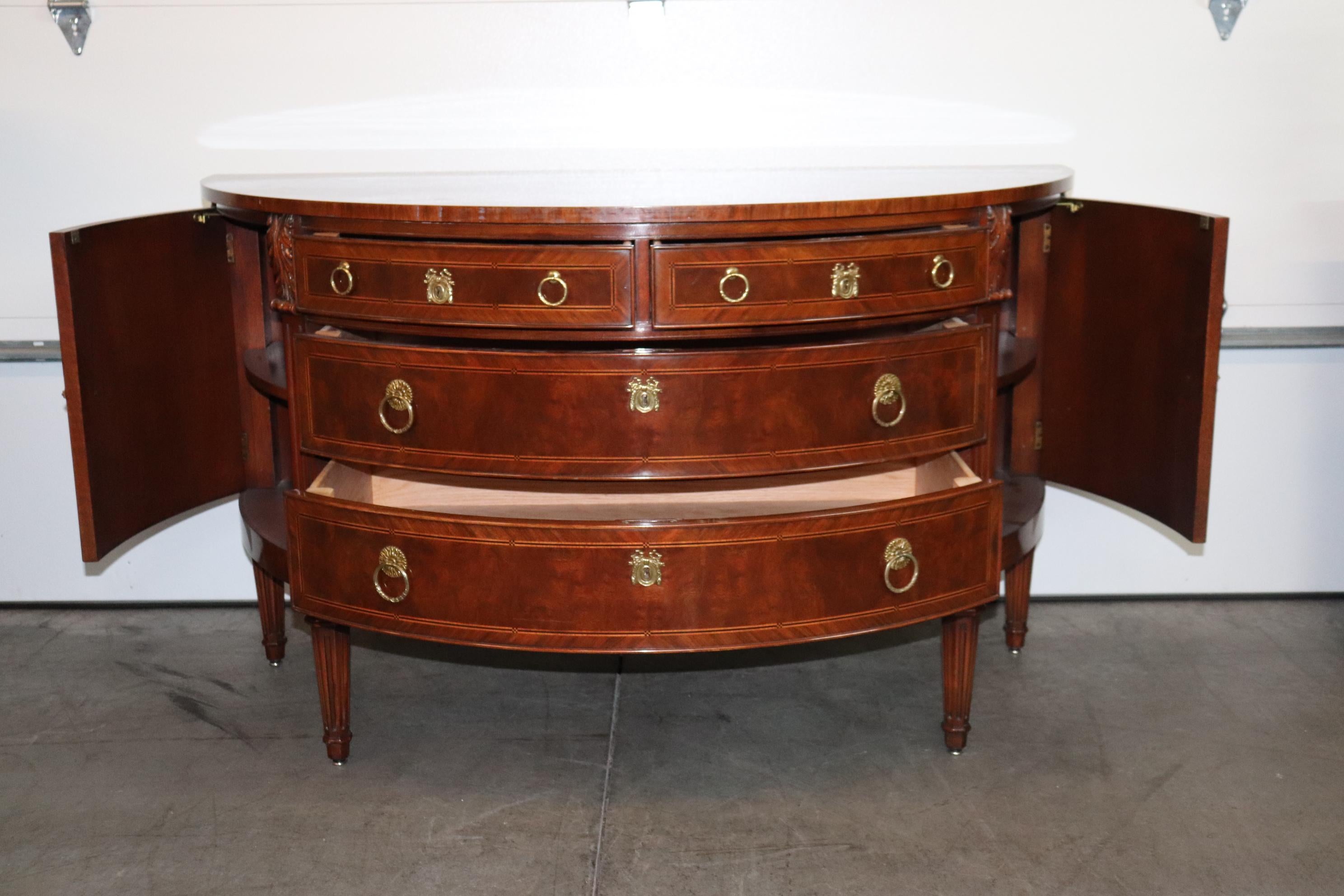 Fine Hand Carved Mahogany French Louis XVI Style Karges Commode Buffet 6