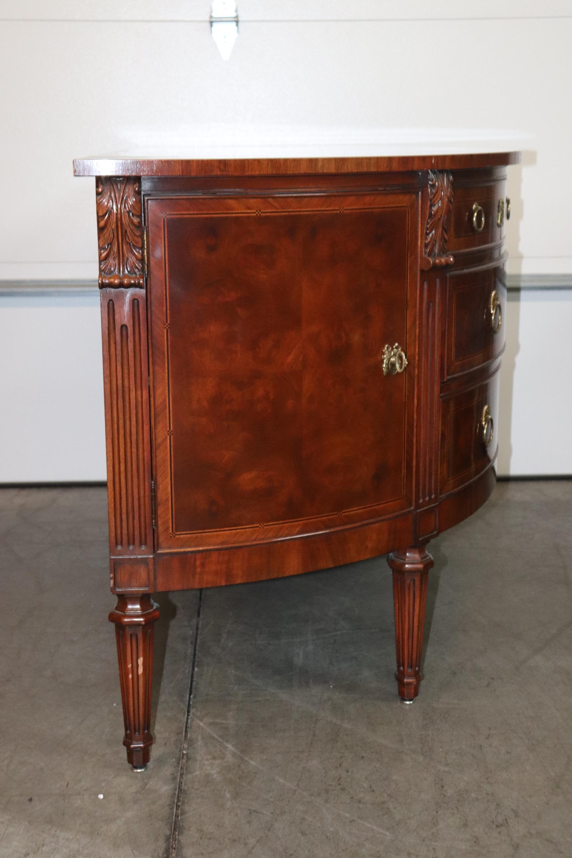 Fine Hand Carved Mahogany French Louis XVI Style Karges Commode Buffet 1