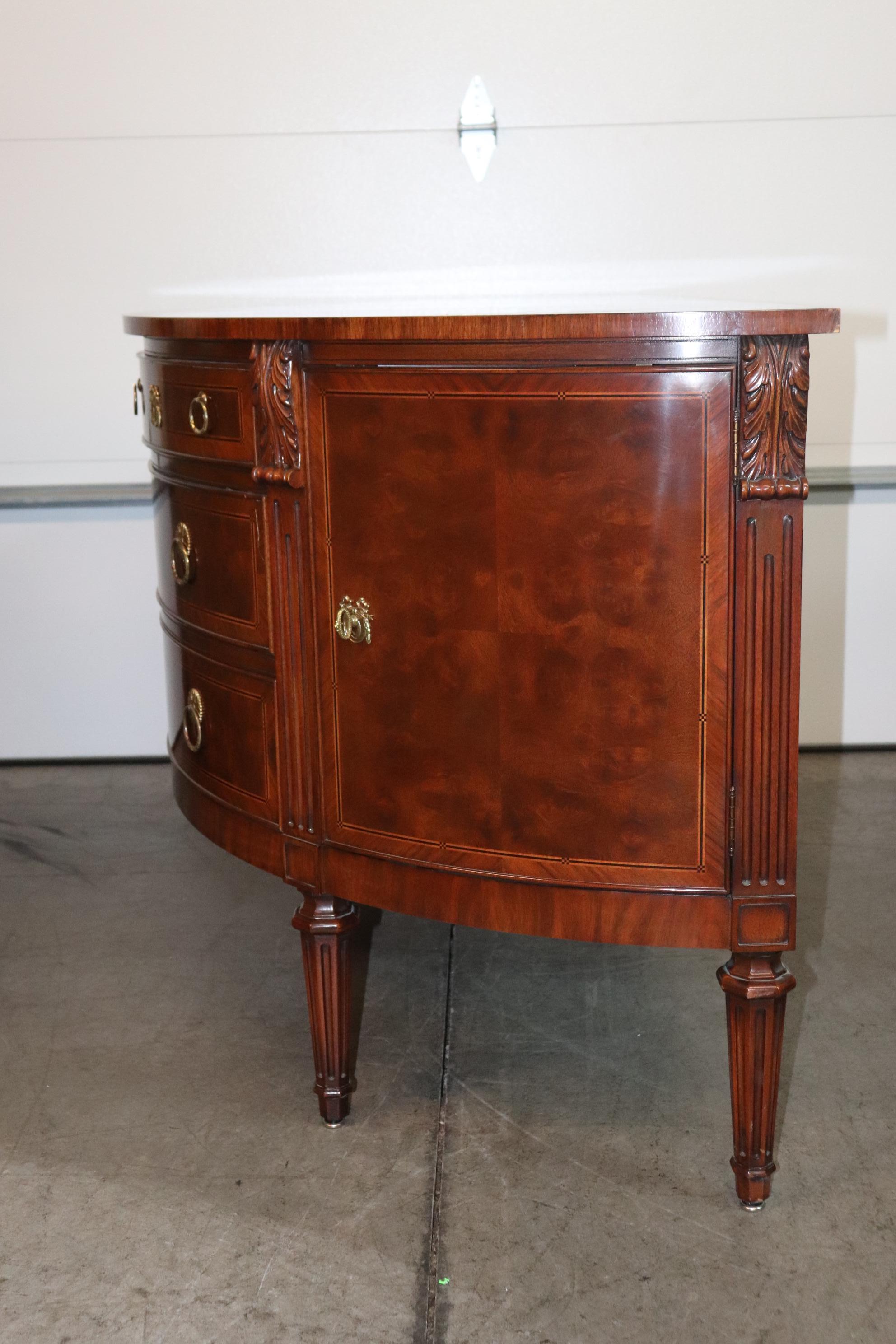 Fine Hand Carved Mahogany French Louis XVI Style Karges Commode Buffet 2