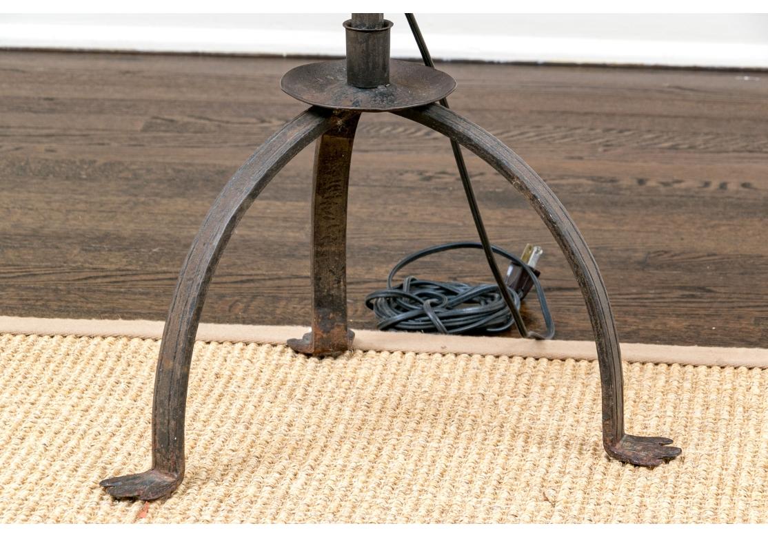 Paire de lampadaires en fer forgé à la main en vente 1