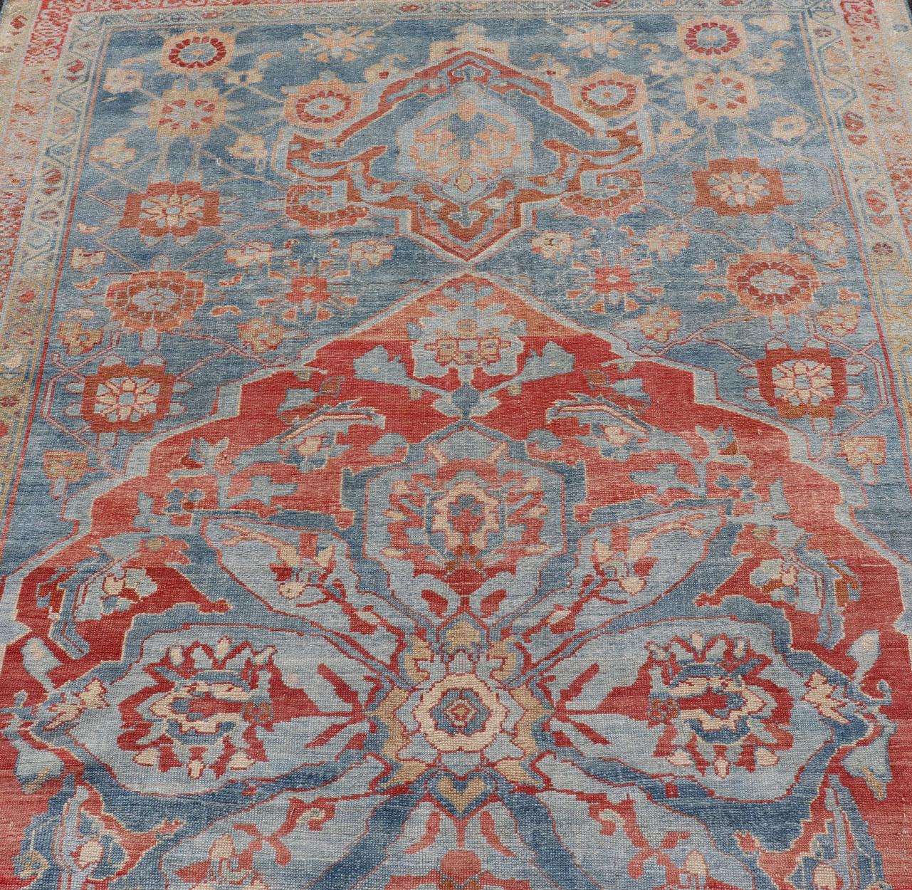Fine Hand-Knotted Antique Veramin Rug in Wool with Floral Medallion Design For Sale 6
