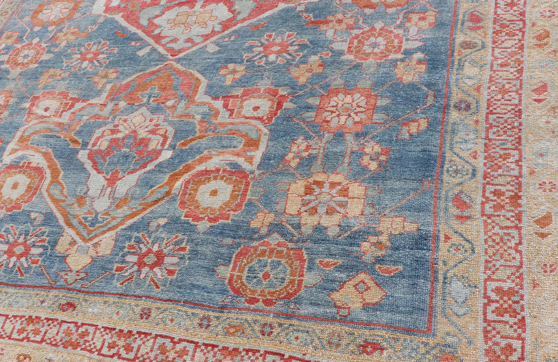 Tabriz Fine Hand-Knotted Antique Veramin Rug in Wool with Floral Medallion Design For Sale