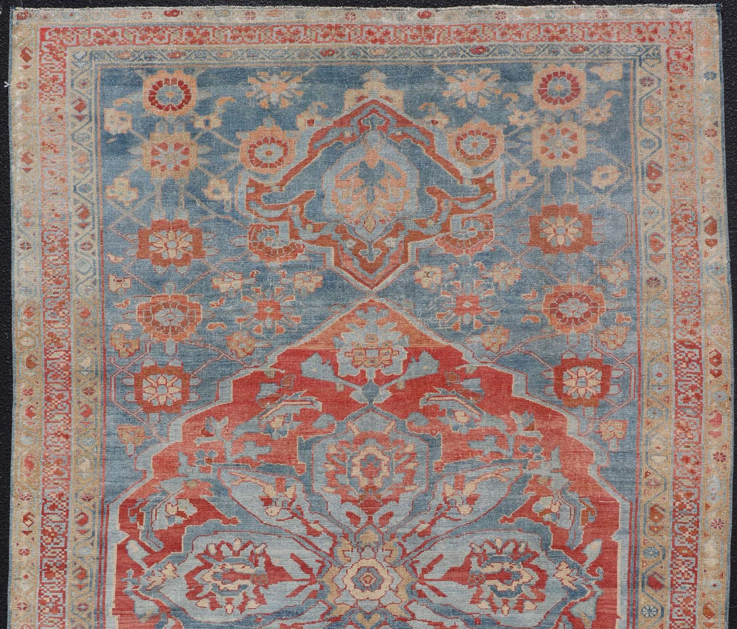 Persian Fine Hand-Knotted Antique Veramin Rug in Wool with Floral Medallion Design For Sale