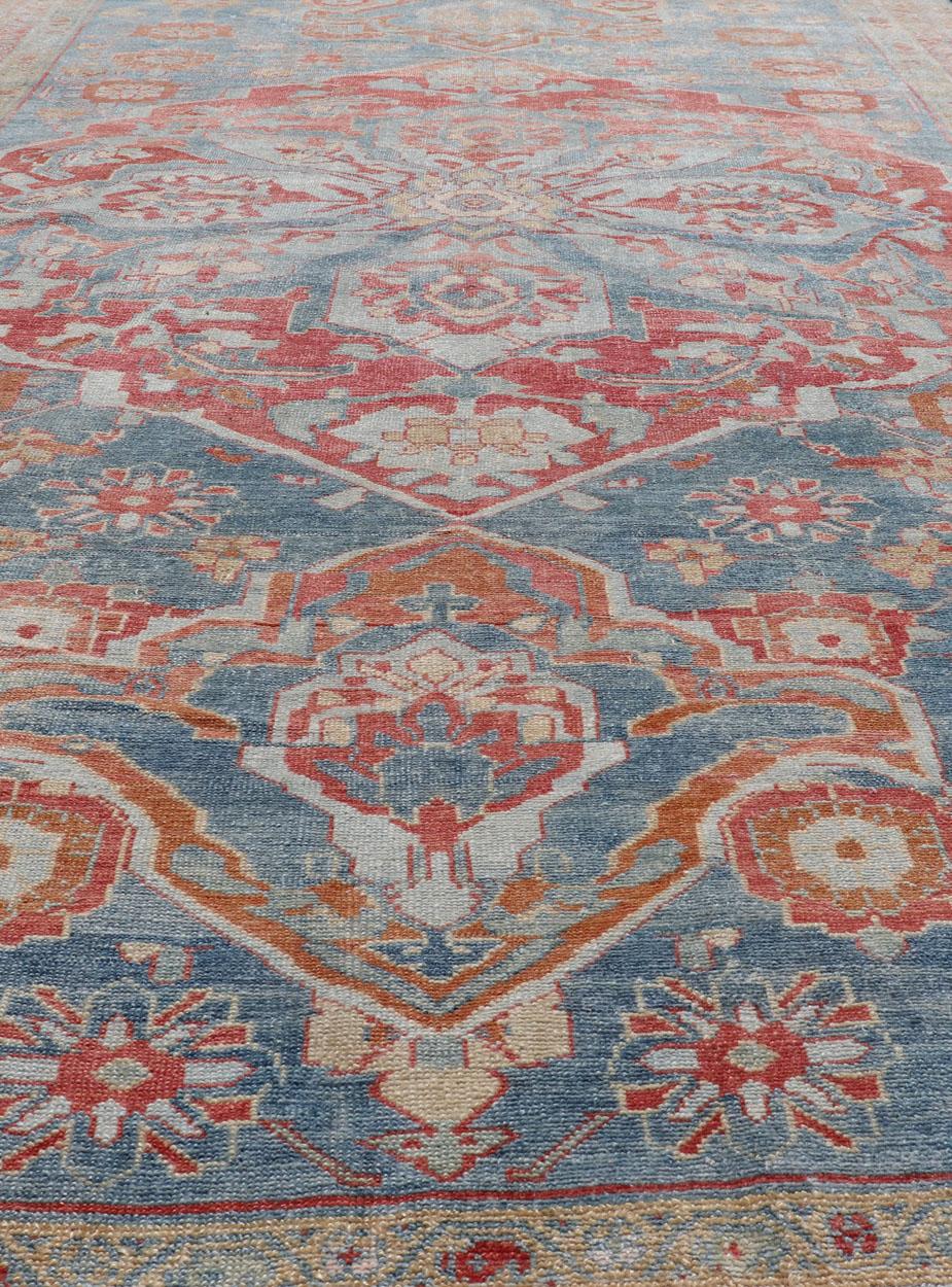 Fine Hand-Knotted Antique Veramin Rug in Wool with Floral Medallion Design For Sale 2