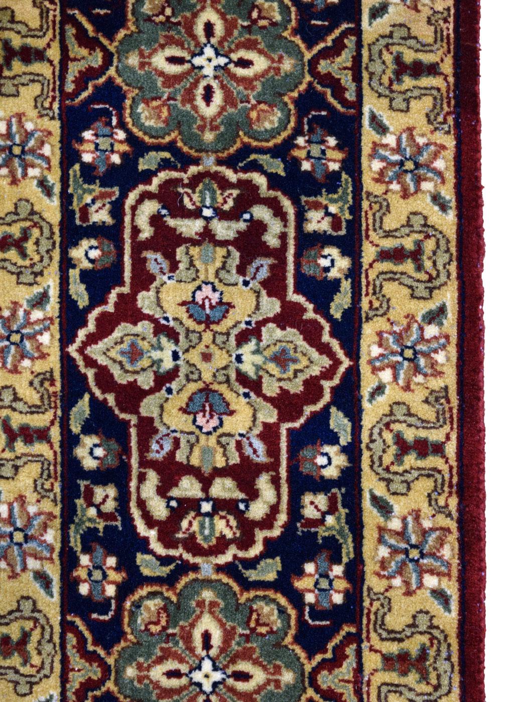 Fine Hand Knotted Tabriz Carpet in Gold Maroon and Cream Wool, 5' x 7' For Sale 4
