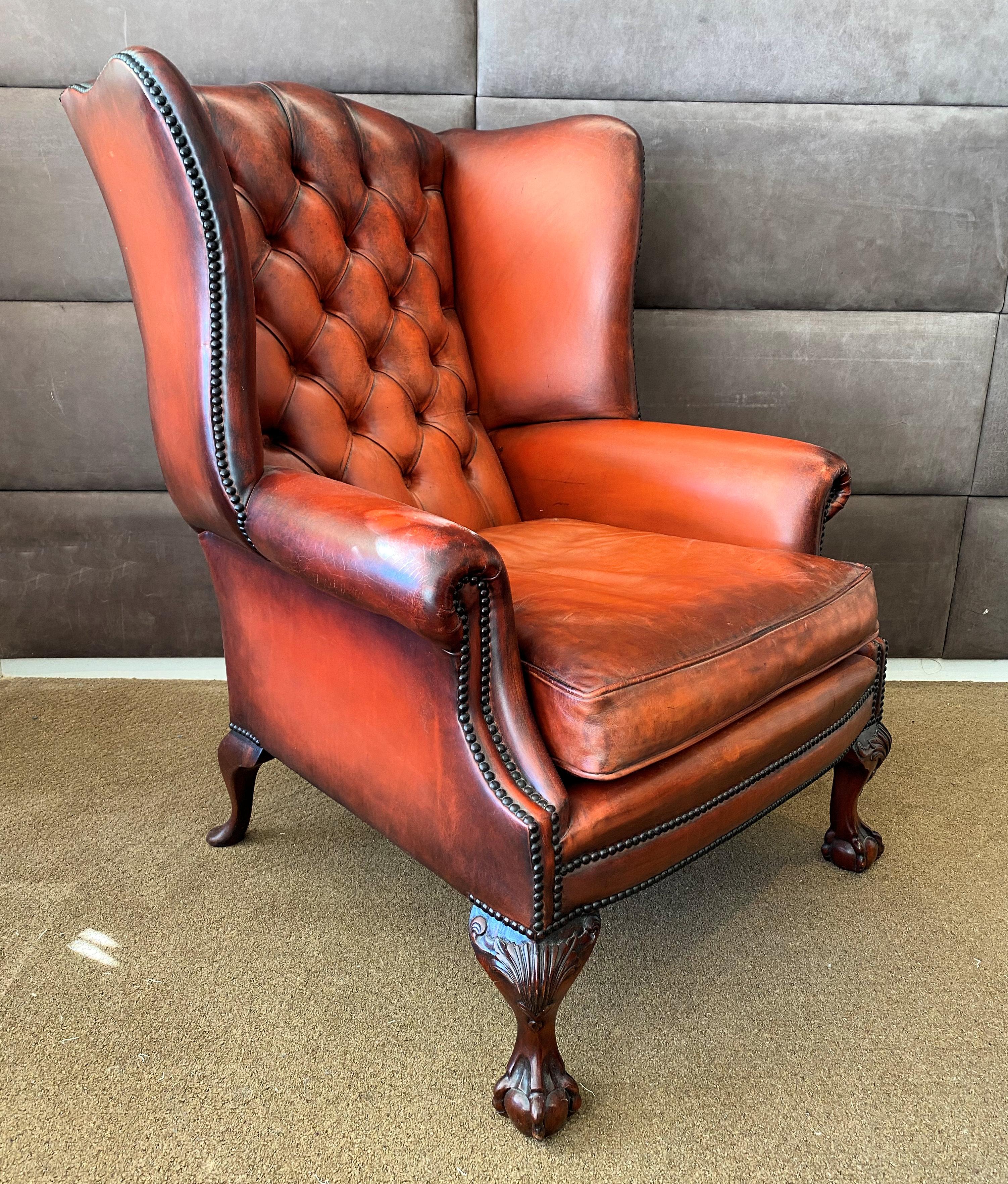 english leather armchair