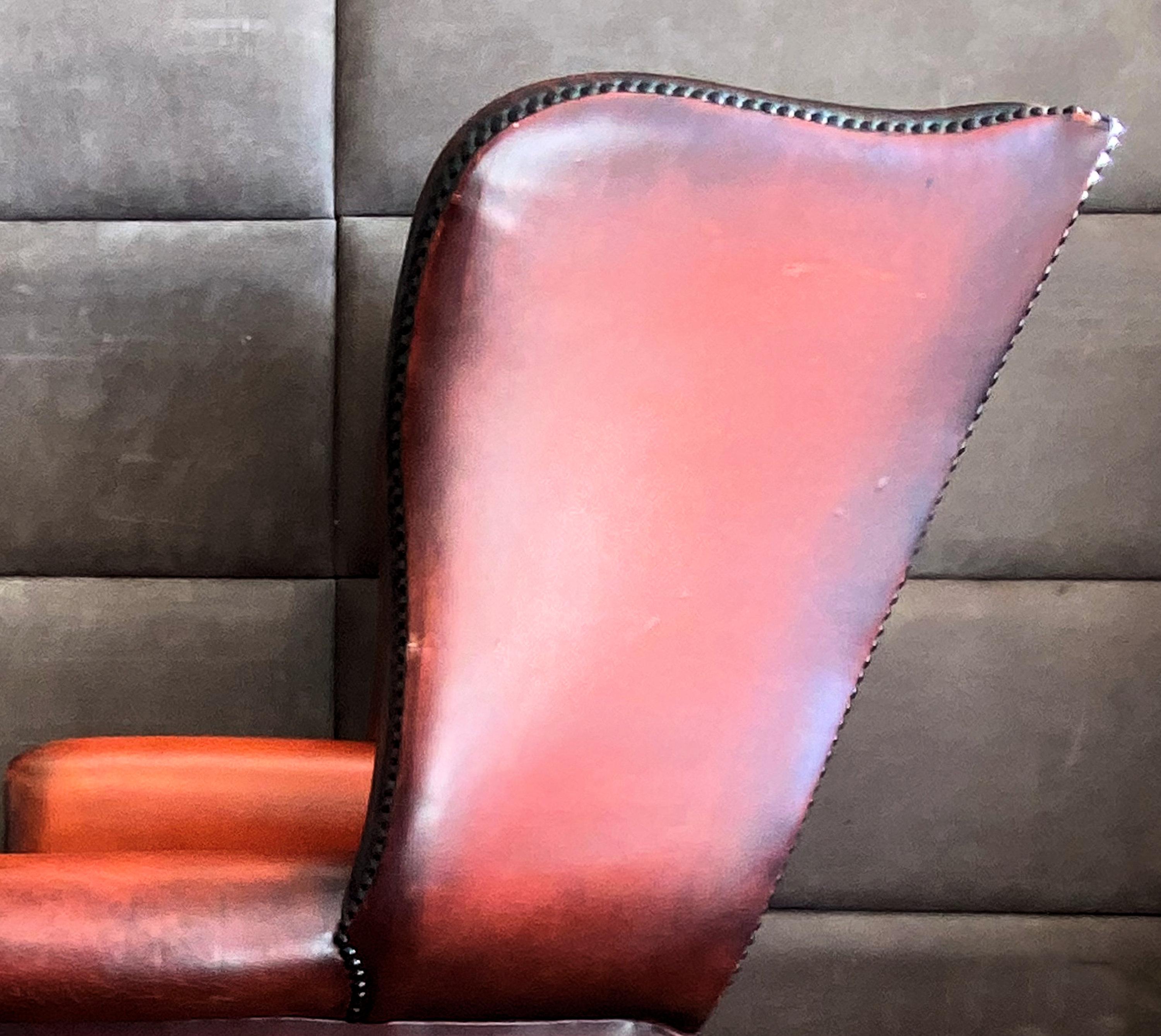 Contemporary Fine Hand Made English Leather Wing Armchair