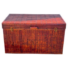 Fine Hand Woven Stained Bamboo Trunk Coffeetable