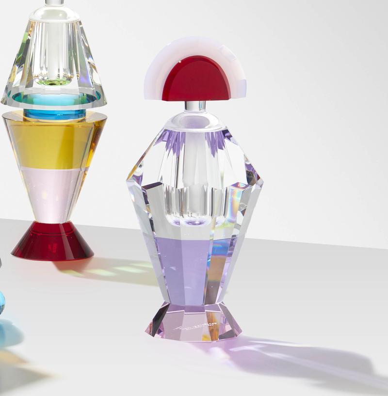 Post-Modern Fine Handcut Crystal Grand Belleville Perfume Flacon For Sale