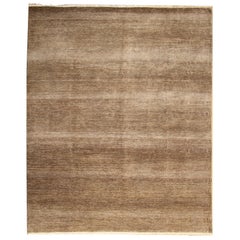 Fine Handmade Carpet Oriental Rug, Brown Primitive Gabbeh Contemporary Rug
