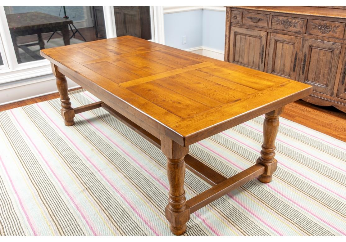 Rustic Fine Hardwood Trestle Dining Table  For Sale