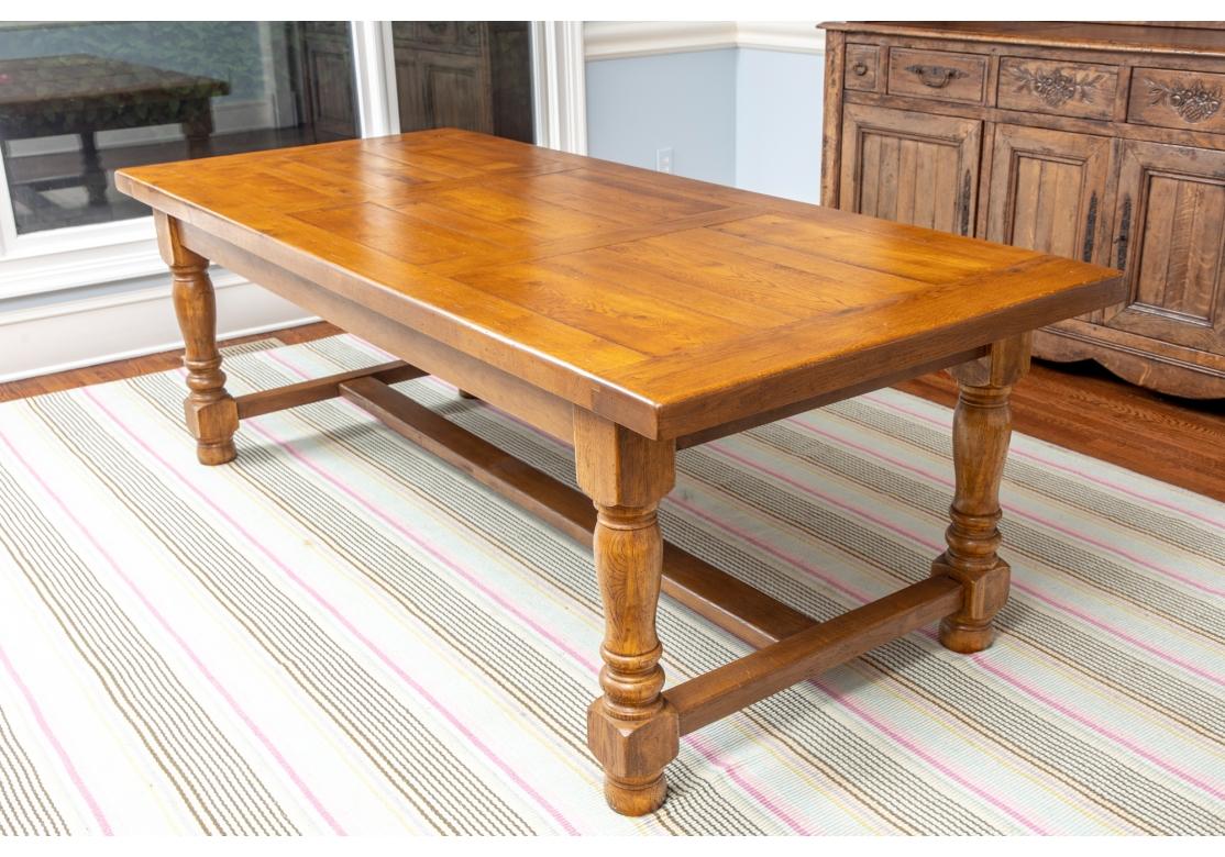 Fine Hardwood Trestle Dining Table  In Fair Condition For Sale In Bridgeport, CT