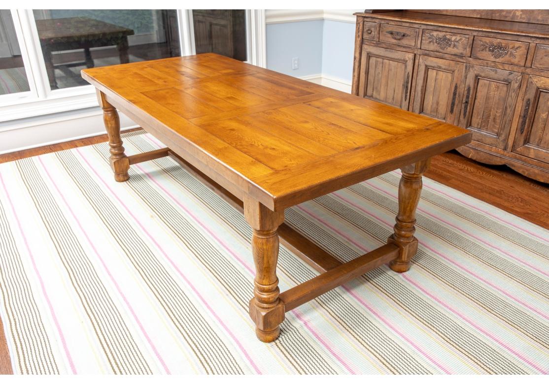 20th Century Fine Hardwood Trestle Dining Table  For Sale