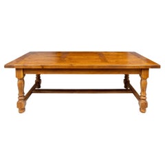 Used Fine Hardwood Trestle Dining Table 