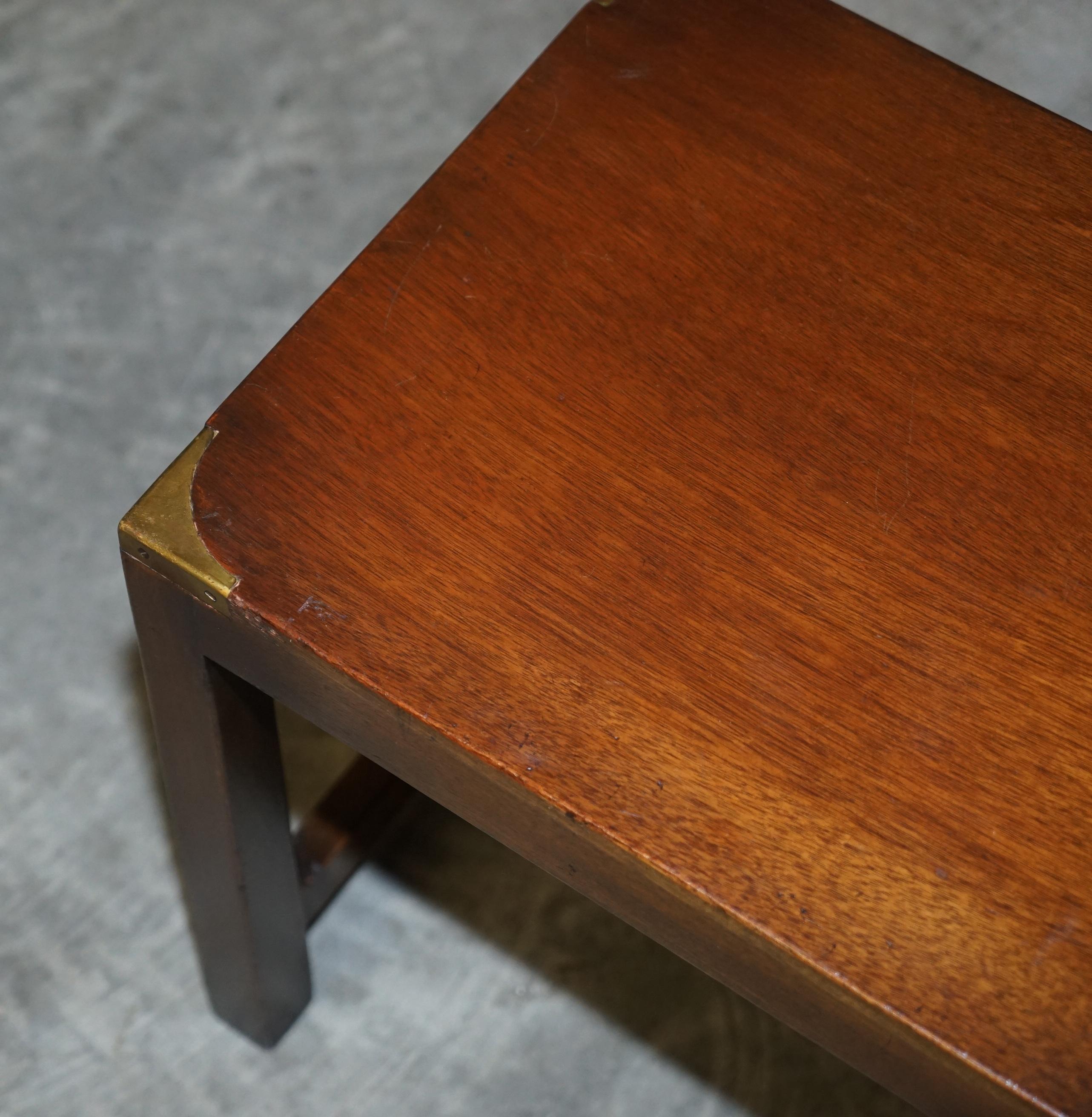 Fine Harrods London Kennedy Hardwood Military Campaign Nest of Side End Tables 7
