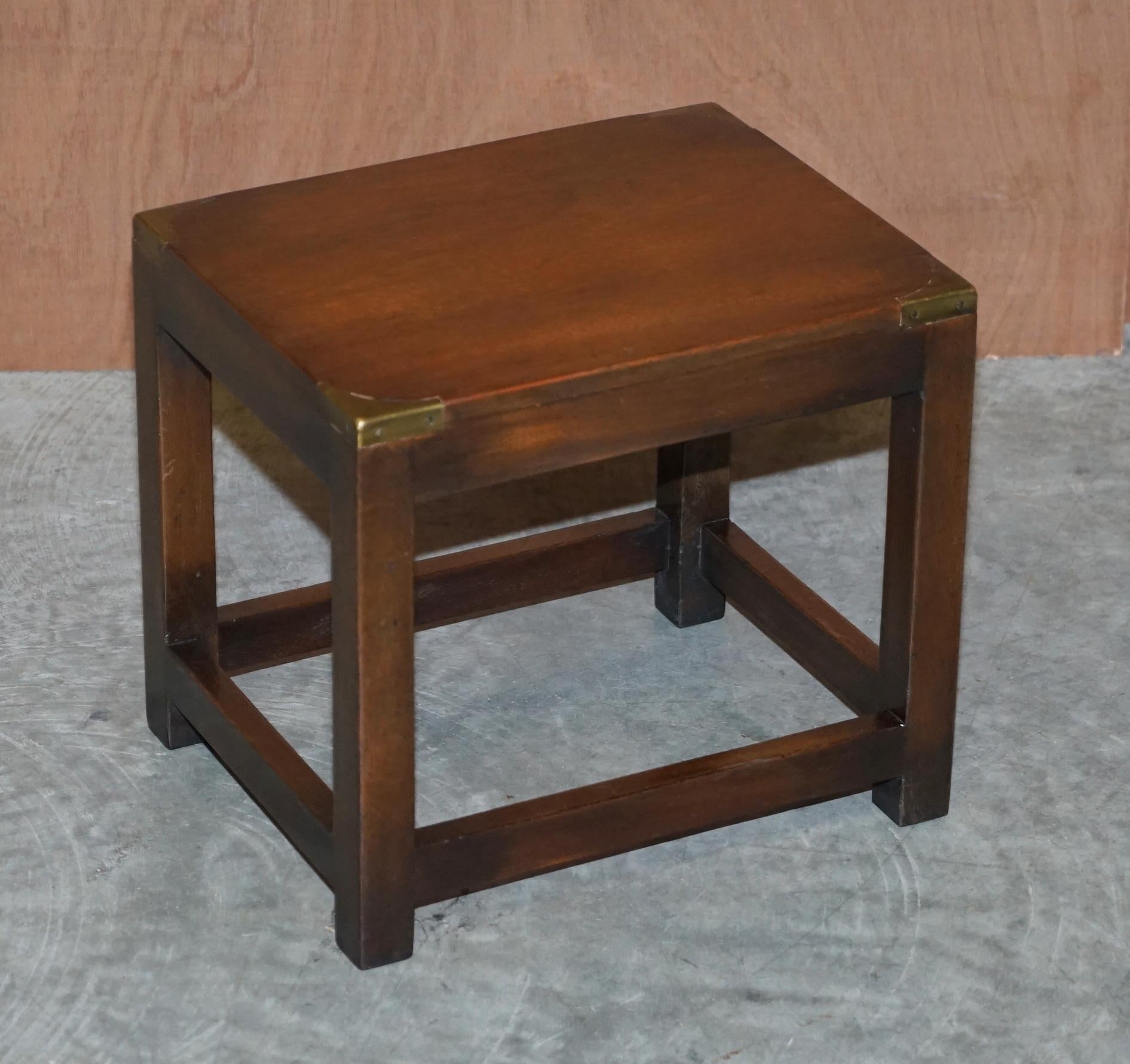 Fine Harrods London Kennedy Hardwood Military Campaign Nest of Side End Tables 10