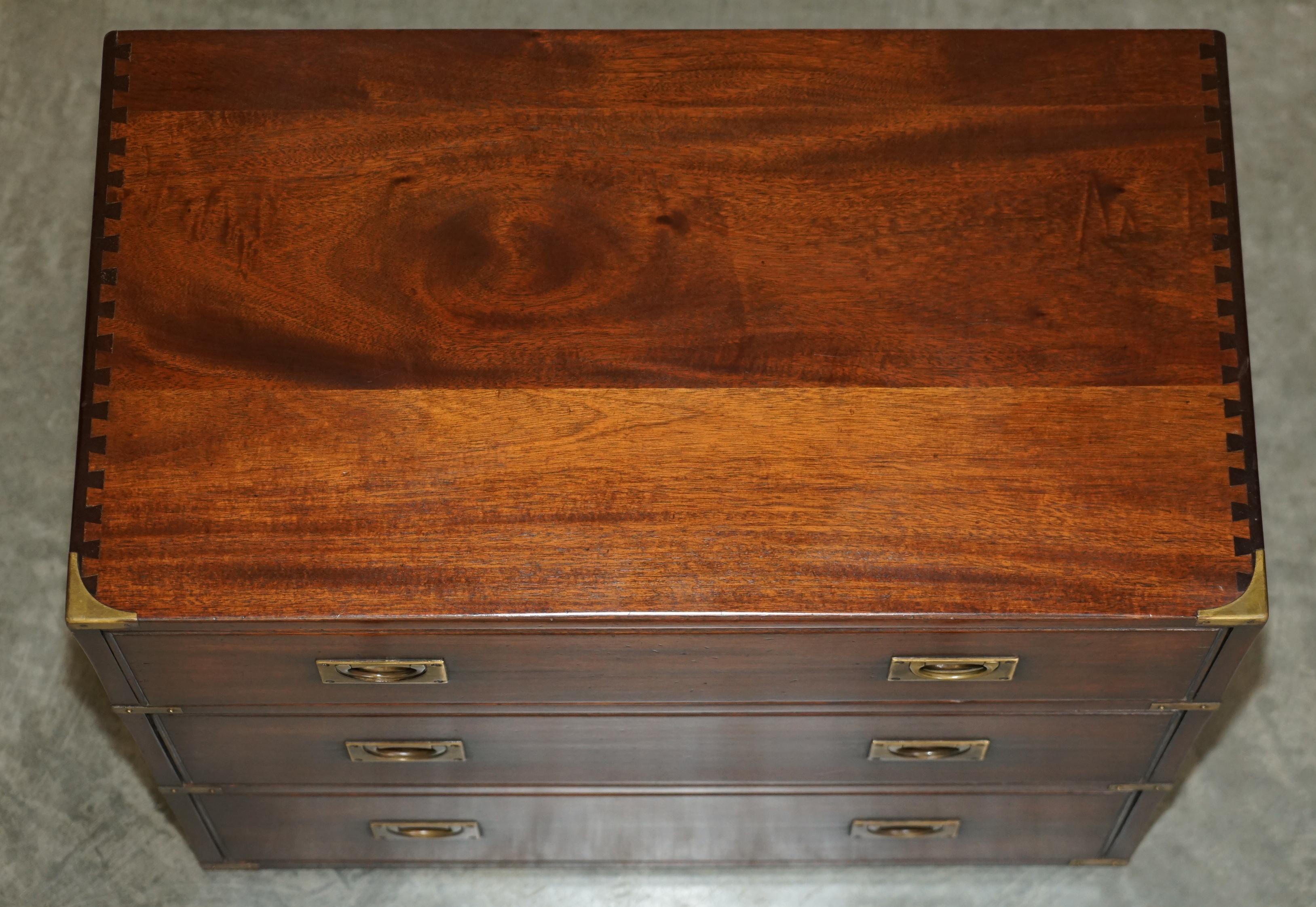 Fine Harrods London Kennedy Military Campaign Chest of Drawers Hardwood & Brass 4