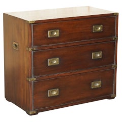 Fine Harrods London Kennedy Military Campaign Chest of Drawers Hardwood & Brass