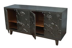 Fine Hmrd. Antq. Credenza floreale in bronzo - Credenza contemporanea in metallo intagliato