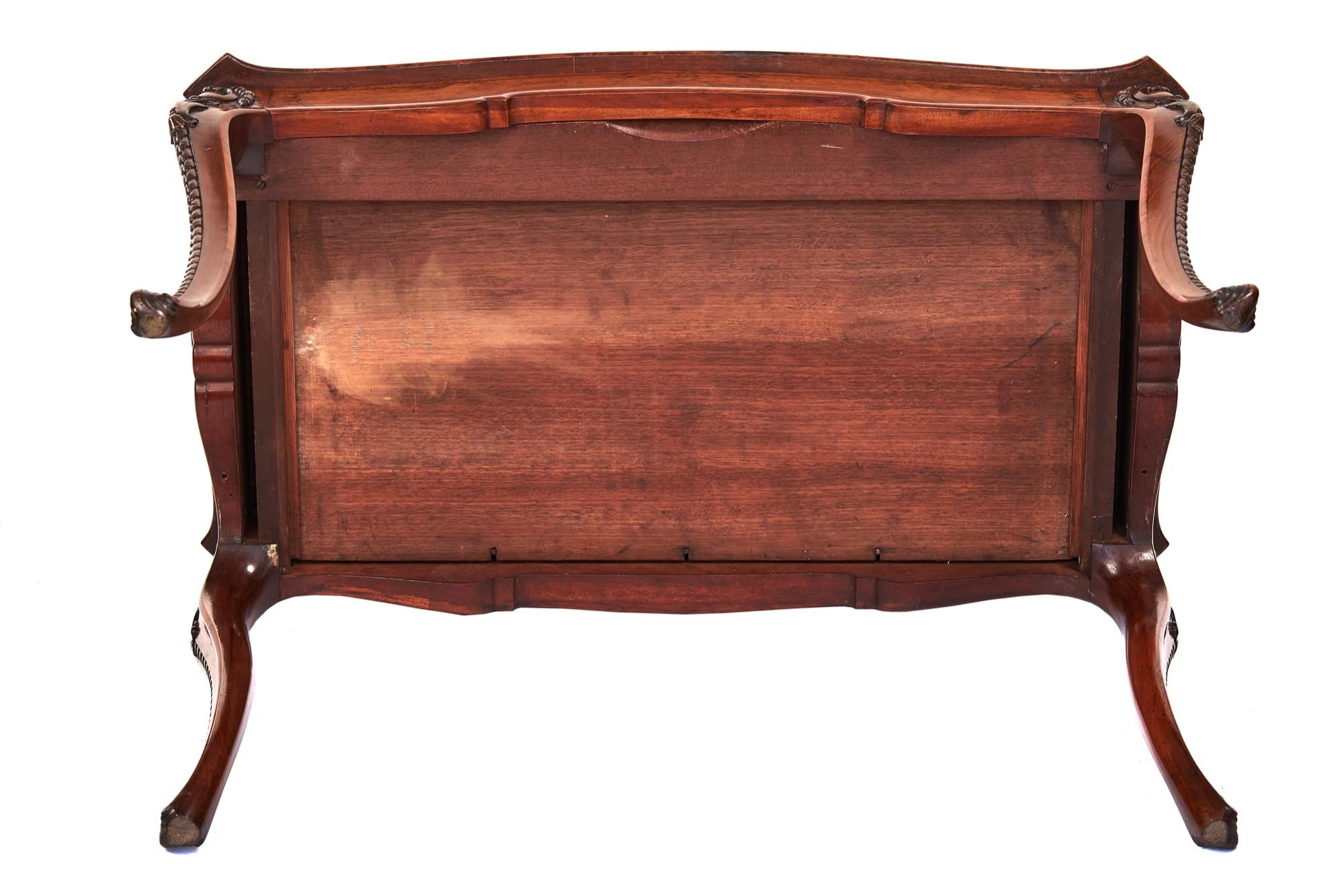 Fine Holland & Sons Walnut inlaid & carved Bureau Plat / Writing table For Sale 2