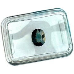 Fine IGI Certified 1.31ct Untreated Australia Deep Blue Sapphire Oval Cut Gem
