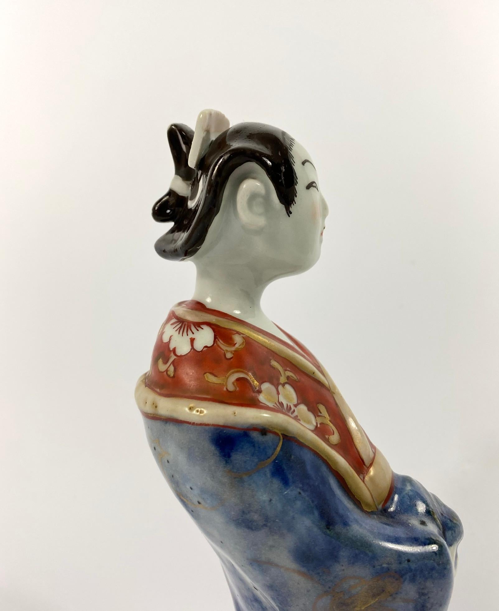 Fired Fine Imari Figure of a Bijin, circa 1700, Genroku Period