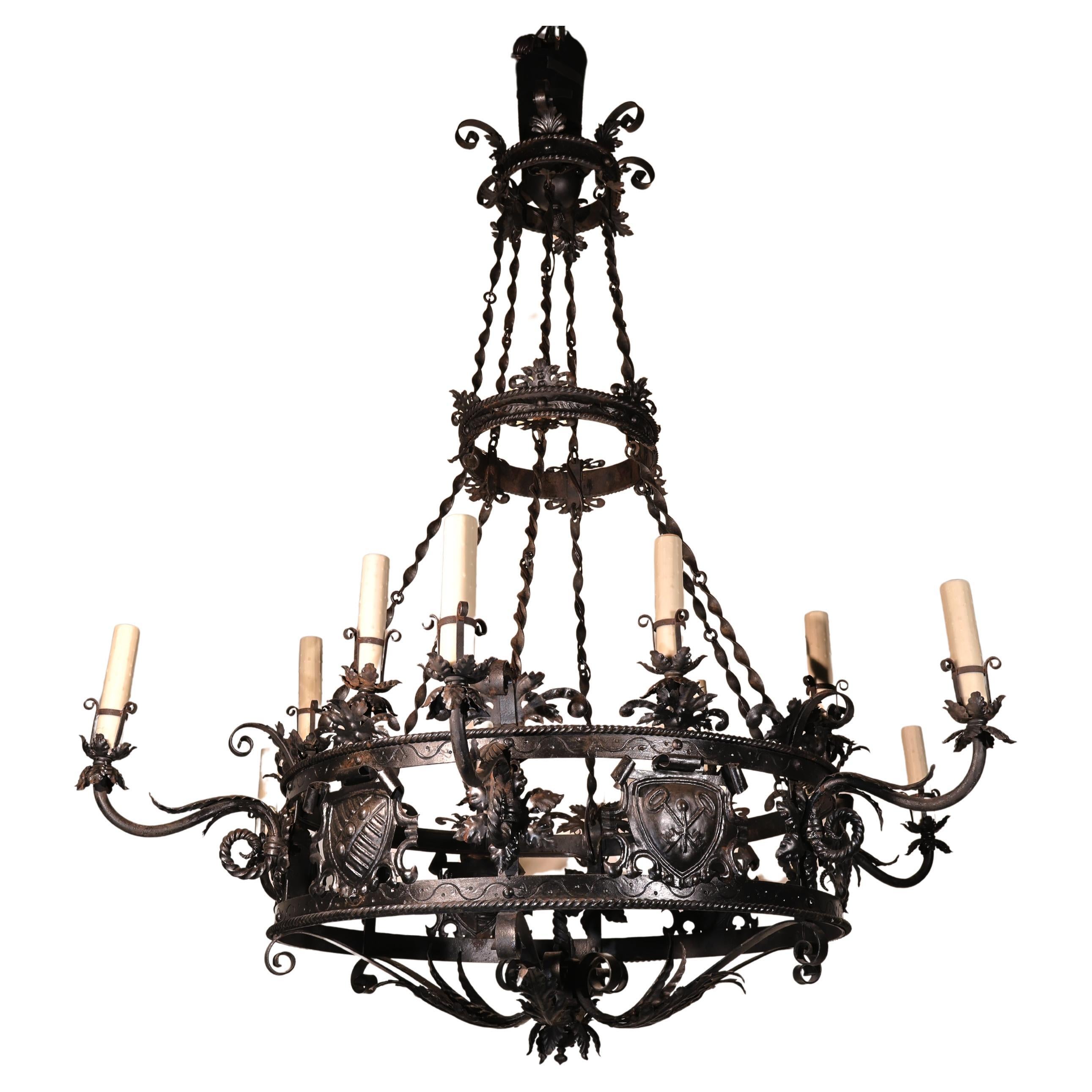 Fine 
Important Iron Chandelier For Sale