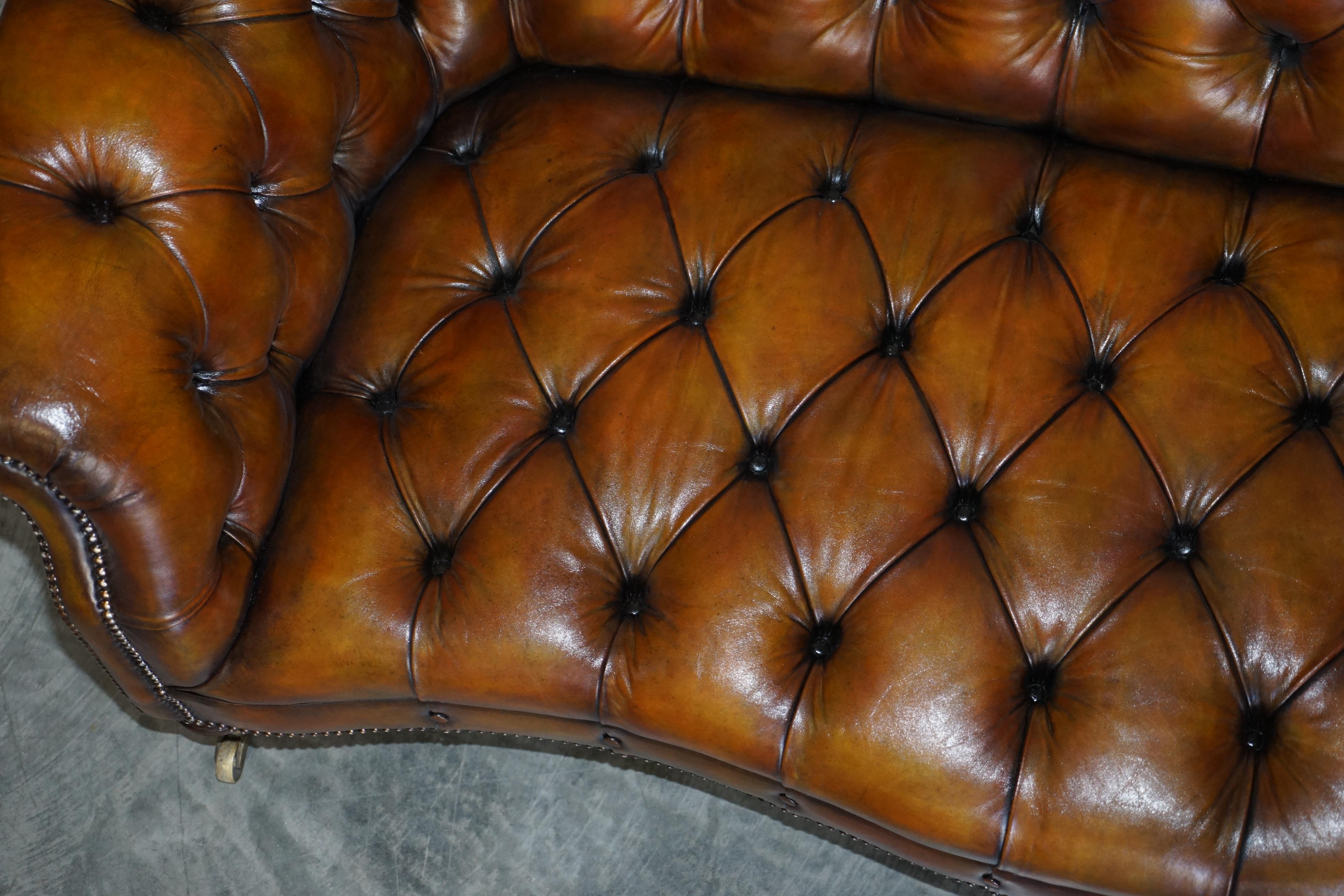 Fine Important Restored Pair of Antique Howard & Sons Leather Chesterfield Sofas For Sale 4