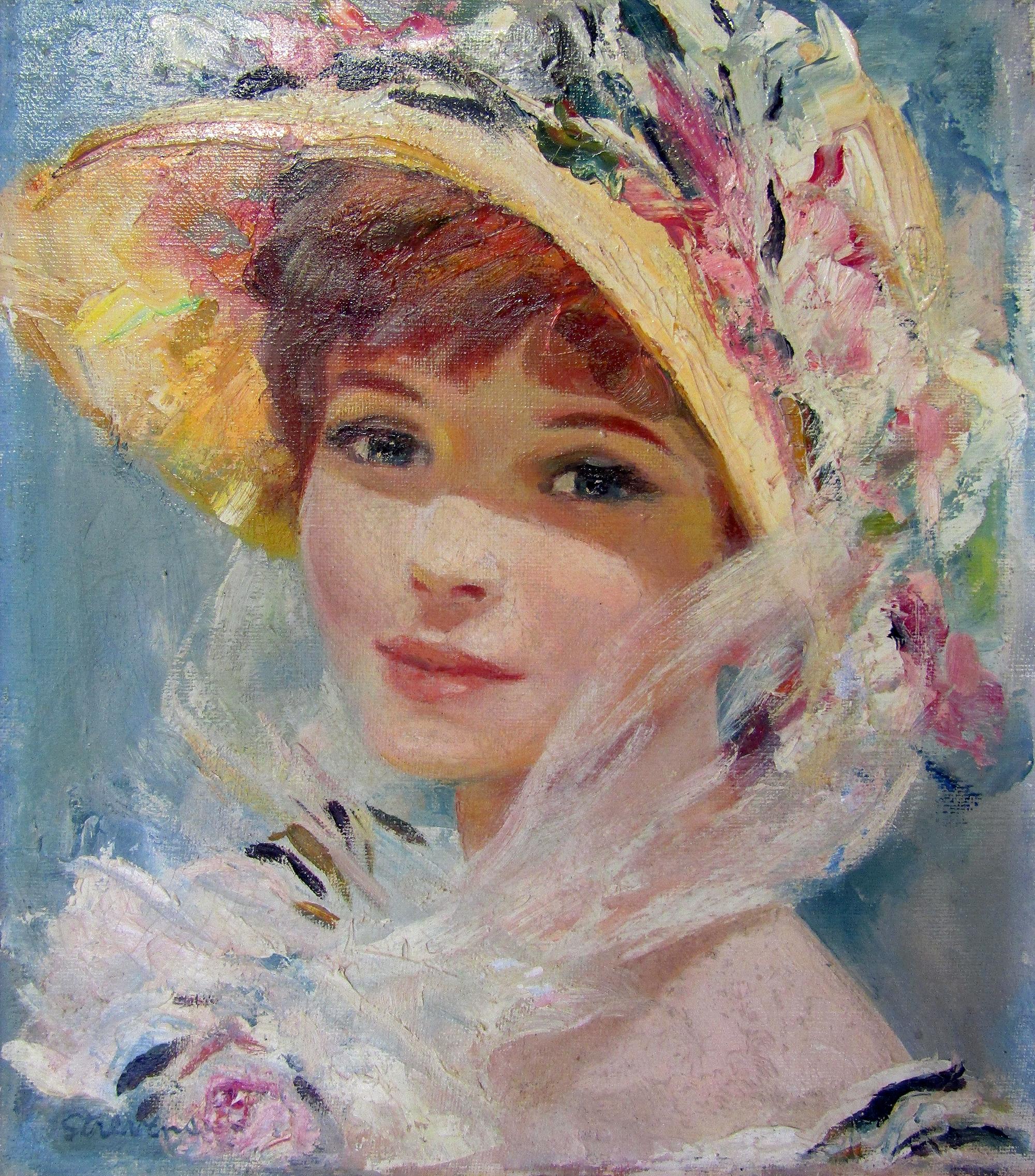 An original oil on canvas of a society lady by John Strevens (1902-1990). Painted circa 1950 it is signed to the bottom left corner by the artist.

Framed dimensions : 16