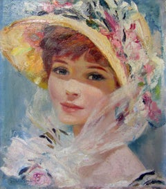 Fine Impressionniste Huile sur toile Society Lady par John Strevens (1902-1990)