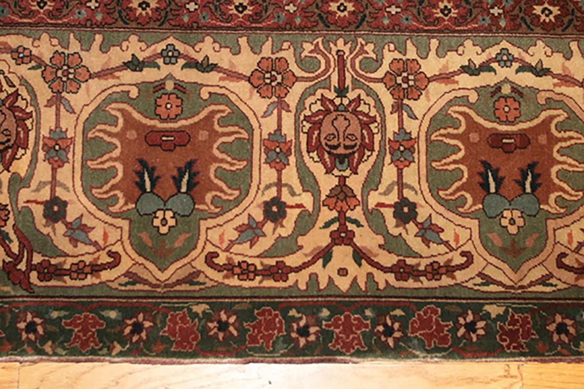 Hand-Knotted Fine Indian Agra Antique Rug