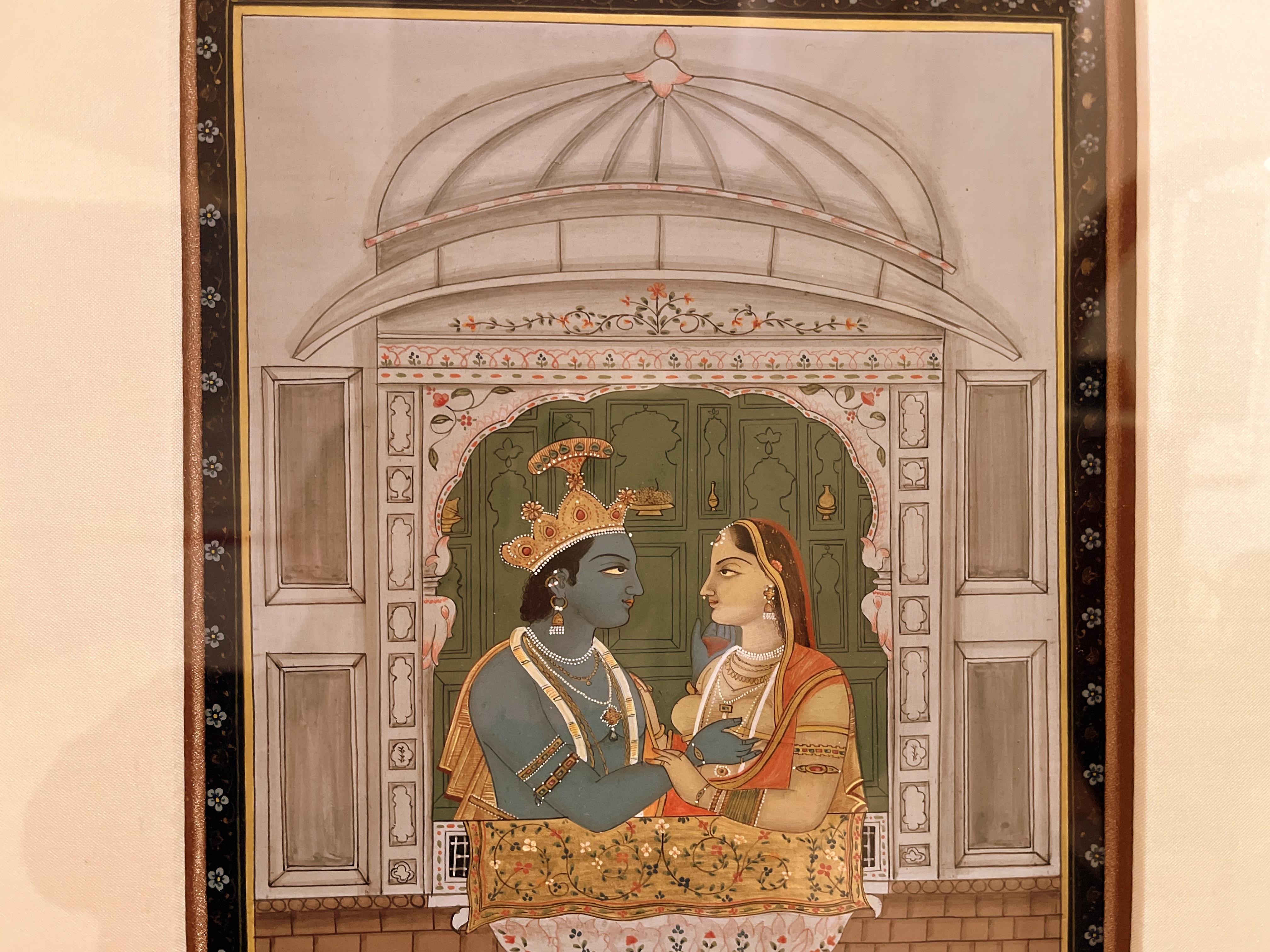 19th Century Fine Indian Court Painting Framed For Sale