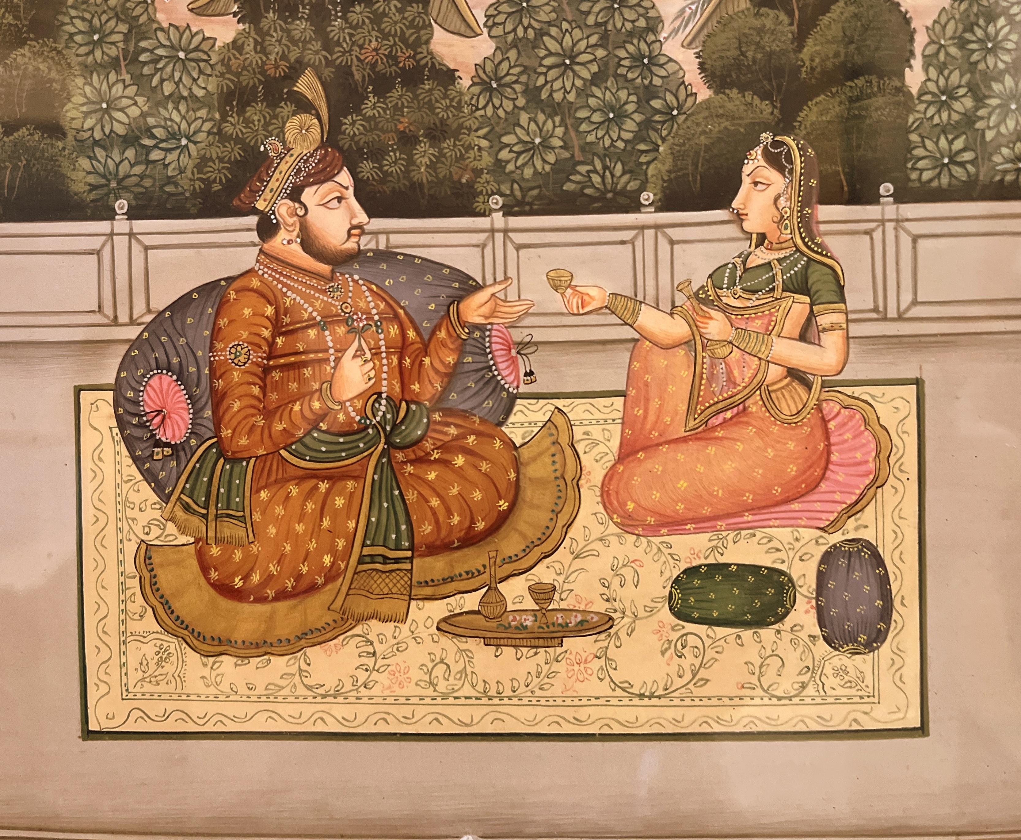 Fine Indian Court Painting Framed For Sale 1