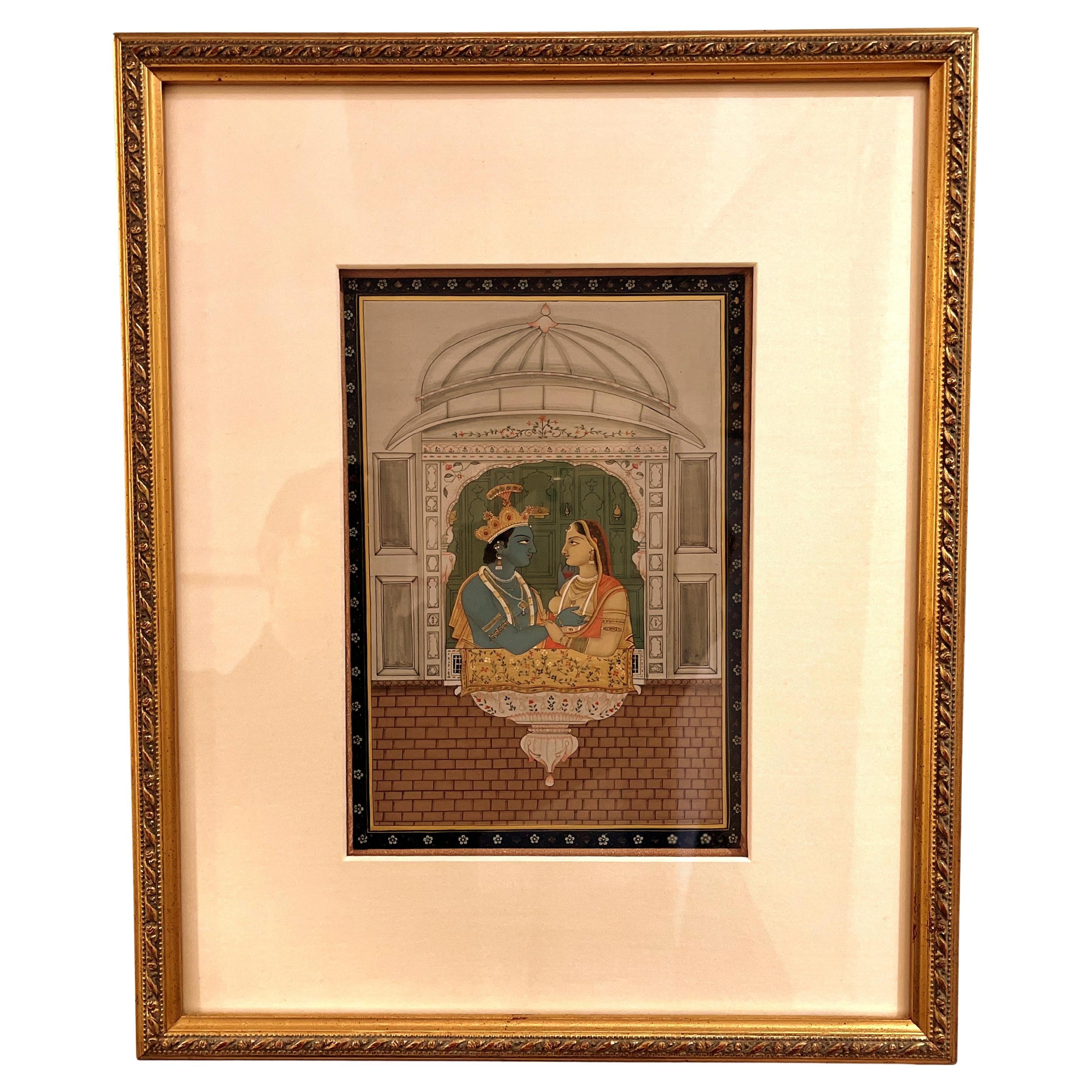 Fine Indian Court Painting Framed