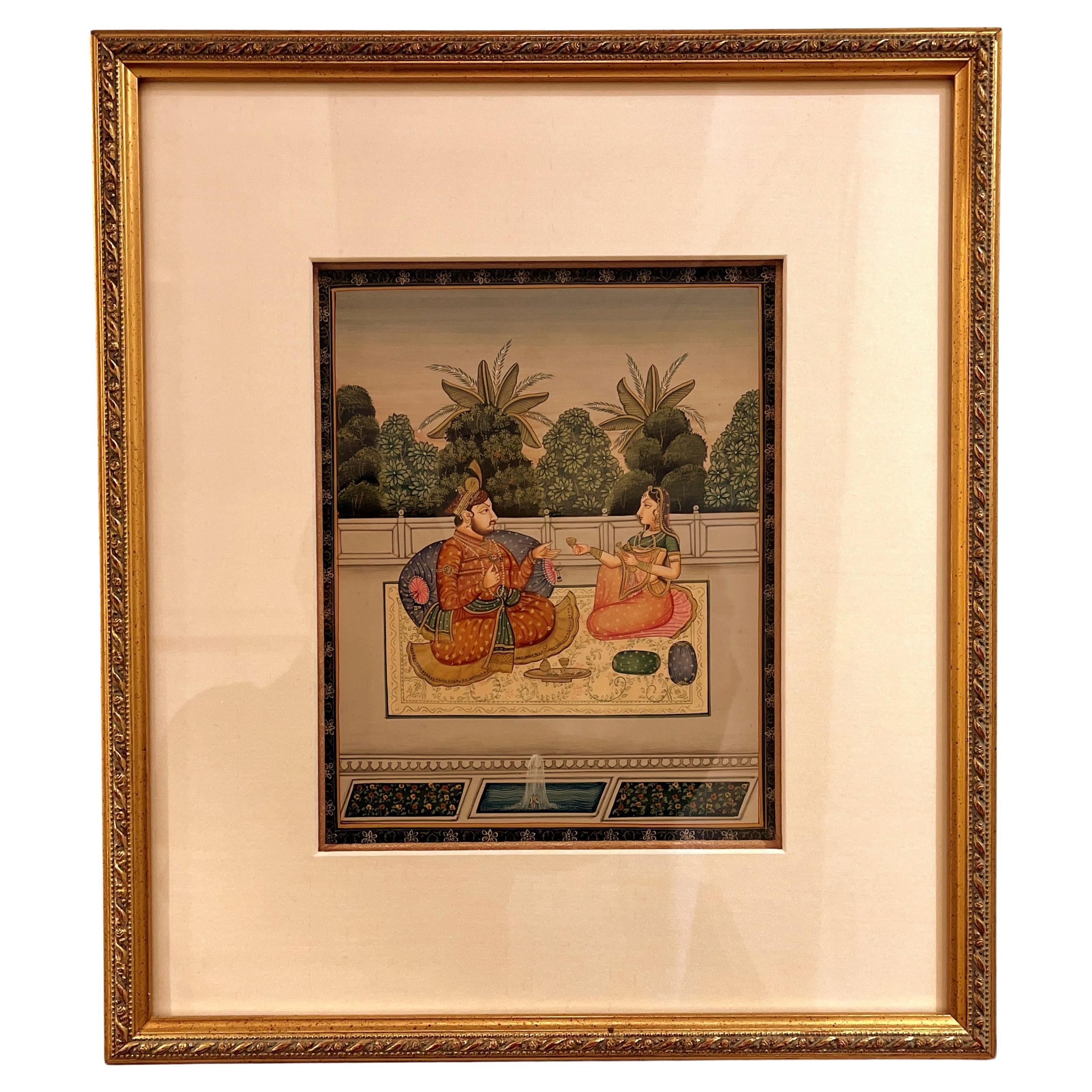 Fine Indian Court Painting Framed