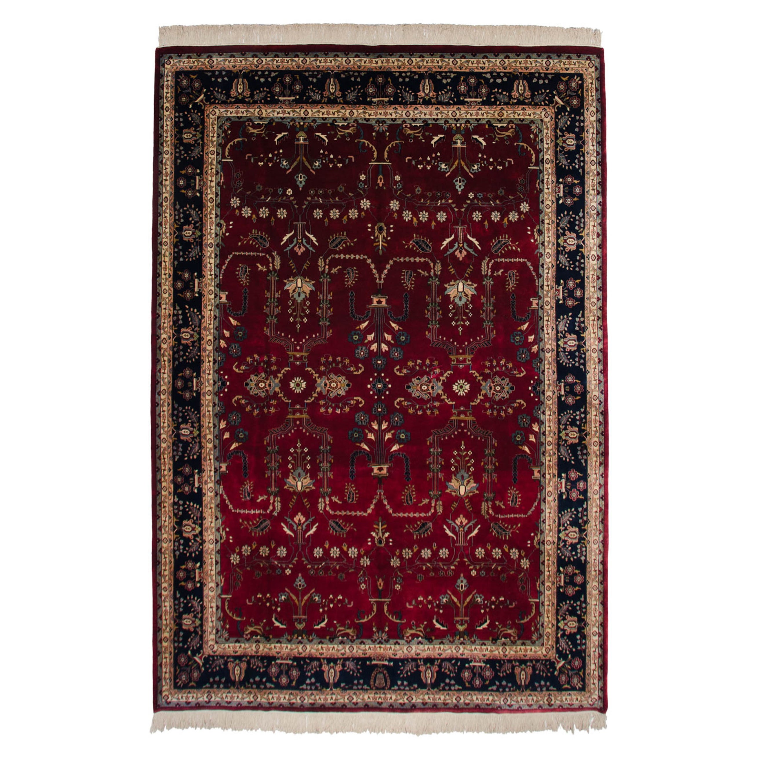 Tapis indien raffiné à motif Mohajeran Sarouk