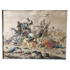 Fine Ink Drawing by Francesco Casanova, Warscene, 1750-1760