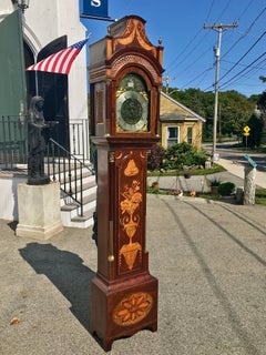 George III. Standuhr mit Intarsien und Automatikwerk, um 1780