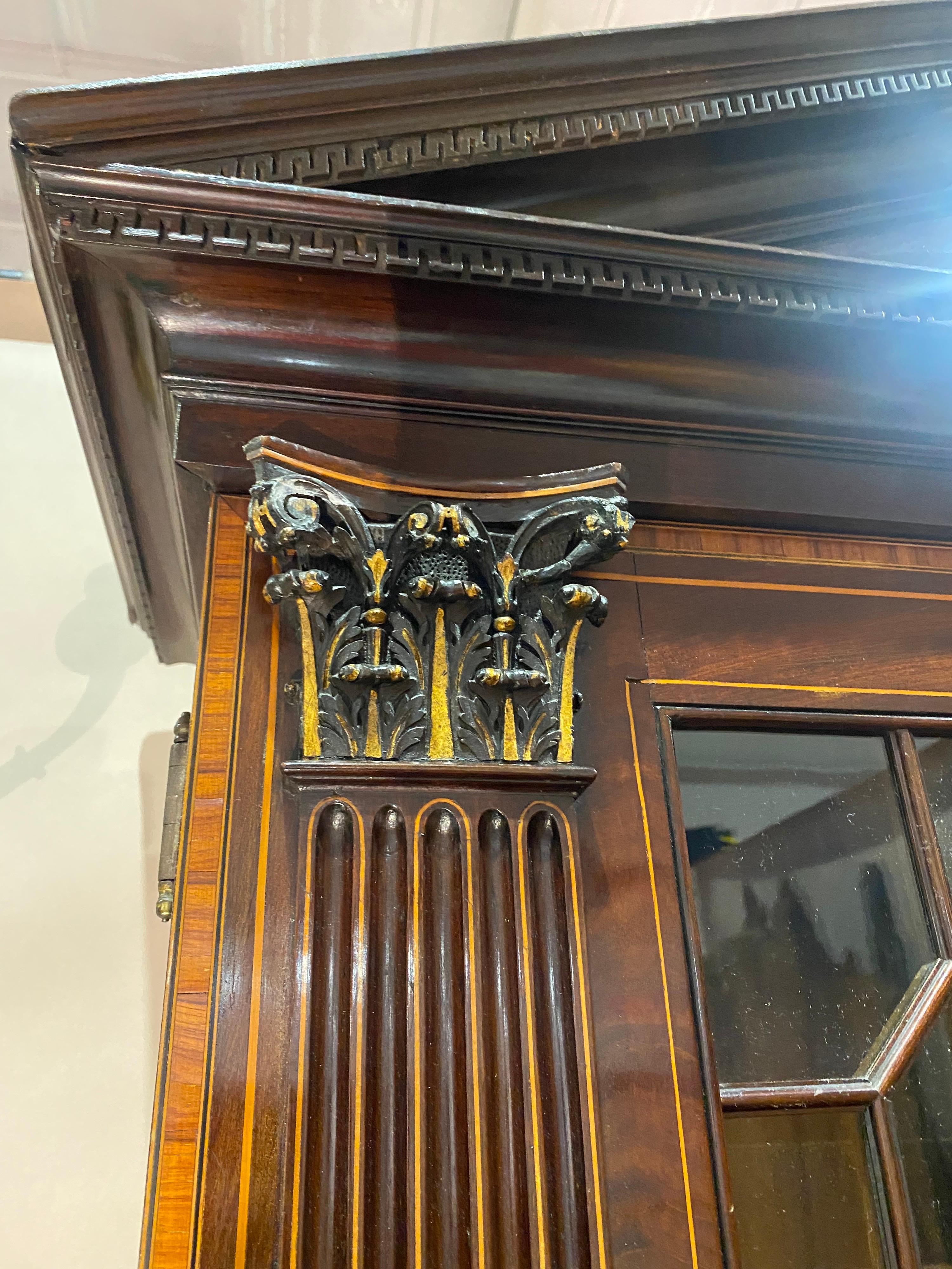 Fine Inlaid Georgian Secretary with Falconer Pediment, Probably by Gillows For Sale 7