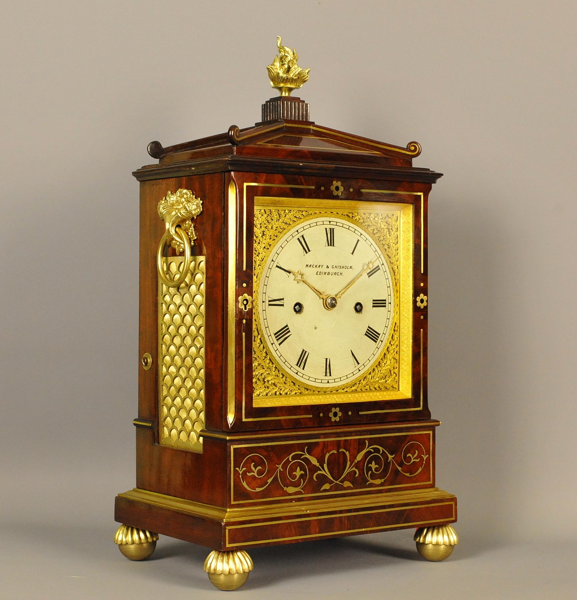 Regency Fine Inlaid Mahogany Fusee Bracket Clock, Howden , Edinburgh For Sale